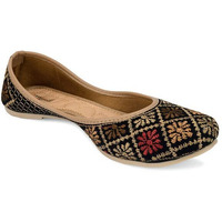 Desi Colour Women Ethnic Footwear, Punjabi Jutti/Mojari-Black Thread Work 2