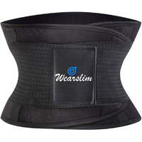 Wearslim Waist Trainer Trimmer Belt For Men & Women, Adjustable Flexible Waist Trainer, Back Brace Lumbar Support For Lower Back Pain Relief, Sport Girdle For Gym Workout - Multicolor