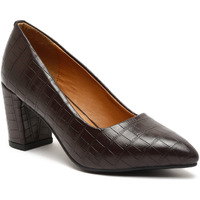 Bruno Manetti Women's Brown Slipon Pointed Toe Back Close With Comfort Heels