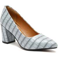 Bruno Manetti Women's Grey Slipon Pointed Toe Back Close With Comfort Heels