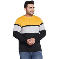 Bigbanana Plus Size Men's Regular Fit Henley Tshirt (Stirrup,Multi,7Xl)
