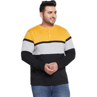 Bigbanana Plus Size Men's Regular Fit Henley Tshirt (Stirrup,Multi,6Xl)