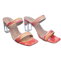 Chere Fashionable Block Heels Sandals With Tie Dye Print Sandal For WomenS| Comfortable Sandals For Casual, Party And Formal Occasions