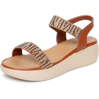 Marc Loire Women's Casual Soft Comfortable Brown Platforms,Size: 4