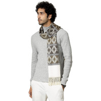 Ravaiyaa - Attitude Is Everything Men's Pure Wool Muffler, Winter Scarf Neck Wrap Diamond Pattern Stylish Muffler (Brown)