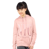Real Basics Girls Cotton Hooded Sweatshirt(Rb-Ghood-P1-910-Rosehoodie_Multicolor_9-10 Years) Peach