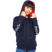 Real Basics Girls Cotton Hooded Sweatshirt(Rb-Ghood-P1-56-Uniquehoodie_Multicolor_5-6 Years) Pink