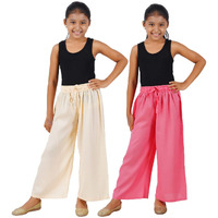 Happy Bunny Stylish Rayon Blend Girls Palazzo Pants, Skin Friendly, Party & Outdoor Wear, Solid Flowy, Mild Shine - Regular Fit, Full Length.