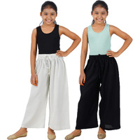 Happy Bunny Stylish Rayon Blend Girls Palazzo Pants, Skin Friendly, Party & Outdoor Wear, Solid Flowy, Mild Shine - Regular Fit, Full Length.