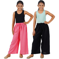 Happy Bunny Stylish Rayon Blend Girls Palazzo Pants, Skin Friendly, Party & Outdoor Wear, Solid Flowy, Mild Shine - Regular Fit, Full Length.