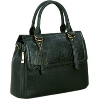 Hyatt Leather Accessories Natural Leather Top-Handle Satchel Tote Ladies Handbags & Shoulder Sling Bags For Women Office Branded Stylish Latest Size-L-11 X H-10 X W- 5 In (Black) (Green Dark)