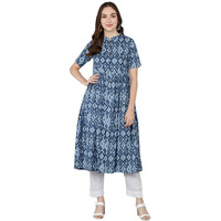 Vaamsi Women's Abstract Printed Anarkali Kurta (Vck8590A_Xs_Blue)