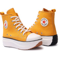Flynce Sneakers For Women | Embellished Premium Casual High Ankle Sneakers | Ankle Boots Shoe | Chunky Ankle Length Sneakers Shoes For Women And Girls | 9001-Yellow-40