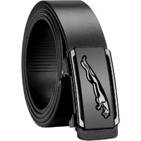 Palay Belts For Men Black Leather Belt For Men Fashion Click Buckle Slim Mens Belt For Casual Or Formal - Slide Adjustable Size, 130Cm Length, No Belt Hole