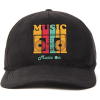 Primebox Head Caps For Men Unisex With Adjustable Velcro Strap Cap Summer Caps Men Sports Cricket Caps, Gym Cap (Black Cap Music On Print)