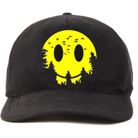 Primebox Head Caps For Men Unisex With Adjustable Velcro Strap Cap Summer Caps Men Sports Cricket Caps, Gym Cap (Black Cap Smiley Sun Face Print)
