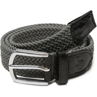 Louis Stitch Men's Graphite Grey Braided Elastic Stretch Belt With Leather Tipped End Stretchable Canvas Waist Band For Men Women Boys Girls Unisex (26-34 Inch Waist) (Be-El)