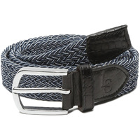 Louis Stitch Men's Denim Blue Braided Elastic Stretch Belt With Leather Tipped End Stretchable Canvas Waist Band For Men Women Boys Girls Unisex (26-34 Inch Waist) (Be-El)