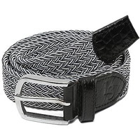 Louis Stitch Men's Black And White Braided Elastic Stretch Belt With Leather Tipped End Stretchable Canvas Waist Band For Men Women Boys Girls Unisex (36-42 Inch Waist) (Be-El)