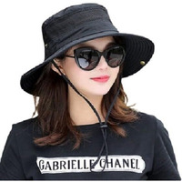 Alexvyan Round Crown Hat Sun Visor Hats For Women Uv Protection Wide Brim Summer Cap For Girls Hat Uv Protection Breathable Casual Beach Hat, Safari Hat Sun Protection Cap For Women Girl Men (Black)