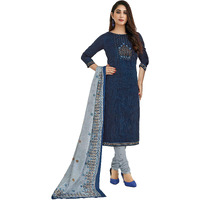 Miraan Women's Cotton Unstitched Dress Material (Sgpri1517 Blue Free Size)