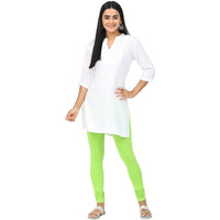 Robinbosky Premium Cotton Lycra Green Churidar Leggings (S, Greenflash)
