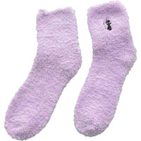 The Purple Tree Woolen Fuzzy Cute Cat Emroidery Winter Socks For Women And Girls (Purple) - 1 Pair, Cozy Socks For Women, Cute Socks, Warm Socks
