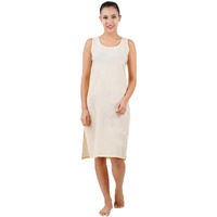 Happy Bunny Full Knee Length Cotton Camisole Inner Long Slip For Women - Firm Notstretchable Slip Lining For Kurti And Chickankari Suits/Tops - Suits Summer And Winter