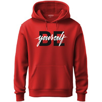 Adro Men's Cotton Neck Hooded Sweatshirt (H20-M-Byo-Rd_Red_L)