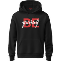 Adro Men's Cotton Neck Hooded Sweatshirt (H20-M-Byo-Bl_Black_S)