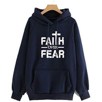 More & More Unisex-Child Fleece Neck Hooded Sweatshirt (Fof Hoodies_Navy Blue