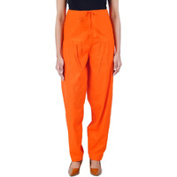 Happy Bunny Salwar Pant - Modern Style Pure Cotton For Women - Ethnic Semi Patiala Trouser - Office,Home - All Day Comfort Wear With Drawstring Coral Orange