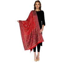 Swi With Label Women's Kashmiri Jamawar Woven Wool Stole (Jr530_Pink_Free Size)