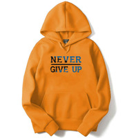 Adro Never Give Up Design Printed Hoodies/Sweatshirts For Men & Women (H20-M-Ngu-Mu_Mustard_S)
