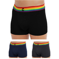 Freecultr Men's Underwear Anti Bacterial Micromodal Airsoft Trunk - Non Itch No Chaffing Sweat Proof (Pride Waistband) Size S Pack Of 3-Pride Prussian Blue,Pride Ash Grey,Pride Pot Black
