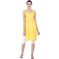Happy Bunny Full Knee Length Cotton Camisole Inner Long Slip For Women - Firm Notstretchable Slip Lining For Kurti And Chickankari Suits/Tops - Suits Summer And Winter
