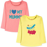 Real Basics Girls Regular Fit Full Sleeves Tshirt (Rb-G-Ftop-P2-45-S5_Fba_Multicolour_4-5 Years)