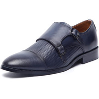 Louis Stitch Formal Shoes For Men | Italian Leather Double Monk Strap Handcrafted Shoes | Stylish Lace-Up Business, Formal, Shoes | Dual Tone Blue| Uk Size 12 (Euwedm)
