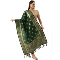 Enthone Women's Woven Art Silk Banarasi Dupatta With Tesses.(Szdprm-3)