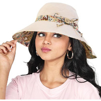 Palay Womens Cotton Sun Hat, Both Sides Wear, Upf 50+ Garden Beach Hat For Women Foldable Wide Brim Hat For Girls, Beige, Free Size