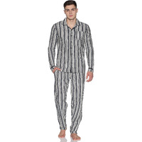 Ecoline Clothing Men's Cotton Printed Pyjama Set Pack Of 1 (Ec-Mens-Pyjama Set-Yarn Dyed Stripes-Xl_Multicolored_X-Large, Pajama Set)