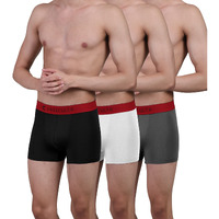 Freecultr Men's Underwear Anti Bacterial Micromodal Airsoft Trunk - Non Itch No Chaffing Sweat Proof (Royal Black, Royal White, Royal Grey) - Pack Of 3, 100% Try On Guarantee - Made In Bharat