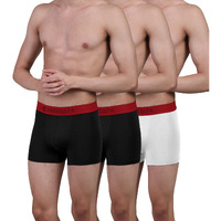Freecultr Men's Underwear Anti Bacterial Micromodal Airsoft Trunk - Non Itch No Chaffing Sweat Proof (Royal Black, Royal Black, Royal White) - Pack Of 3, 100% Try On Guarantee - Made In Bharat