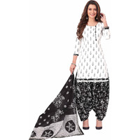 Miraan Cotton Printed Readymade Salwar Suit For Women(Bandcolor915Xxxl, White, 3Xl)