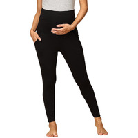The Mom Store Comfy Maternity Leggings | Comfortable | Soft | Pre And Post Pregnancy | Color - Black | Size - S