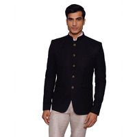 Wintage Men's Tweed Casual And Festive Blazer Coat Jacket : Black,Small