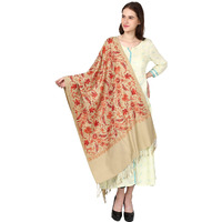 Weavers Villa Women's Kashmiri Aari Embroided Floral Cashmilon Stoles, Shawls, Wraps, 70Cm X 200Cm