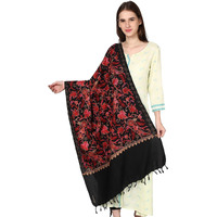 Weavers Villa Women's Kashmiri Aari Embroided Floral Cashmilon Stoles, Shawls, Wraps, 70Cm X 200Cm