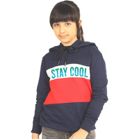 Real Basics Girls Cotton Hooded Regular Sweatshirt(Rb-Ghood-P1-34-Tomstripehoodie_Multicolor_3-4 Years)