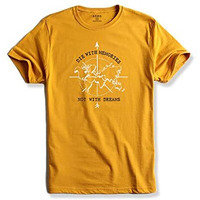 Adro Die With Memories Not With Dreams Mens Printed T-Shirt (M, Mustard)